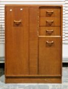 Mid-century Gomme G-teak Brandon Range gentleman's compactum wardrobe, comprising a panel door