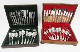 Regency of Sheffield AI silver plate canteen of cutlery, Art Deco pattern handles, six place setting