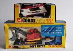 Corgi toys 806 Lunar Bug boxed together with Corgi Major Gift set 27 Bedford machinery carrier and