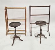 Late 19th/early 20th century mahogany two-section folding clothes rail, 92cm long x 61cm wide, a