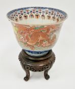 Japanese Arita bowl, Meiji period (1868-1912), of tall flared form, painted with running horses