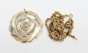 9ct yellow gold ropetwist chain necklace, 46cm long, approximate weight 3.3 grams together with