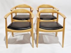 In the manner of Hans J Wegner for Johannes Hansen a set of four model JH503 