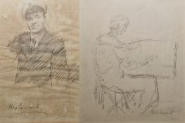 Philip Connard (1875-1958) Pencil/graphite on paper Portrait of a naval officer, signed lower