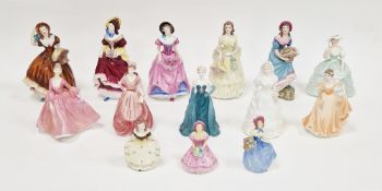 14 Coalport bone china small figures of ladies comprising Tracy, Special Day, Rosalinda, Debutante