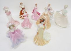 Nine Coalport bone china figures of ladies comprising Sentiments Picked Especially for You,