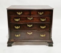 George III mahogany chest, the rectangular top with ogee moulded edge and canted front corners,