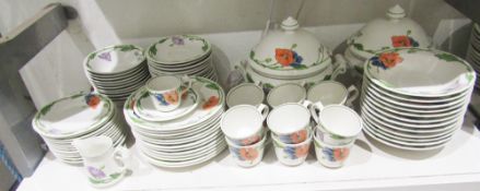 Villeroy & Boch Amapola pattern part dinner service, printed black and brown marks, decorated with