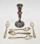 Set of five George V silver teaspoons, Birmingham 1925, Daniel & Arter, pembury pattern handles,