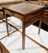 19th century mahogany pembroke table, the top with thumbmoulded edge, single cockbeaded drawer to