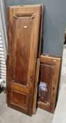 Collection of seven French walnut panel cupboard doors, three 150cm high and four 89cm high (7)