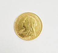 Victoria 1898 full gold sovereign, 7.98 grams