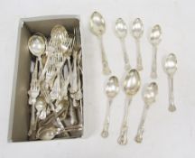Set of Walker & Hall silver plated flatware, King's pattern, comprising eight table forks, eight