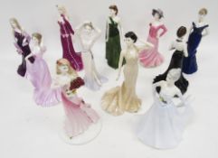 11 Coalport bone china figures of ladies including Ladies of Fashion Kate, Yasmin, Hilary, Danni,