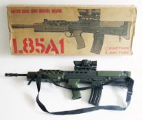 Boxed 6mm pellet air soft gun, British Royal Army Infantry Weapon L85A1 Condition Report Spring