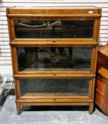 Early 20th century Globe Wernicke library bookcase, comprising three stackable sections, each with