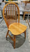 Set of six CPW of Rye hoop and stick back dining chairs on turned legs united by an H-stretcher,