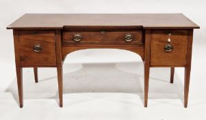 Late 19th/early 20th century mahogany inlaid inverted breakfront sideboard in the Regency manner,