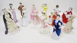 Collection of Coalport bone china figures of ladies including Ladies of Fashion Bethany, Fiona,