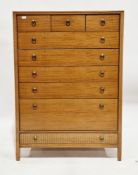 Mid-century Loughborough Furniture for Heals teak chest comprising three short over six long drawers