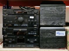 Technics stacking hifi system comprising tuner ST-X302L, CD player SL-PJ28A, cassette deck RS-