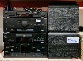 Technics stacking hifi system comprising tuner ST-X302L, CD player SL-PJ28A, cassette deck RS-
