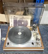 Thorens TD-165 vintage turntable with smoked perspex cover