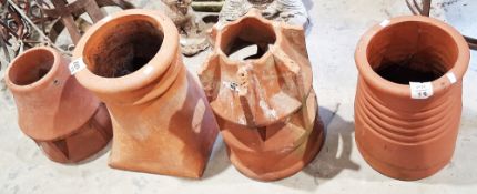 Four various chimney pots, tallest 46cm (4)
