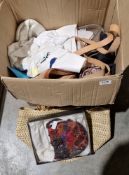 Assorted clothes and accessories including a Jaeger size 12 woman's animal print coat, a Max Mara si