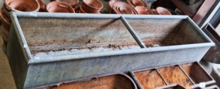 Large roll topped galvanised animal water trough, 187cm long x 49cm wide x 38cm deep  Condition