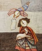 Joyce Roybal (b. 1955) Oil on canvas Allegorical scene with seated figure, possibly The