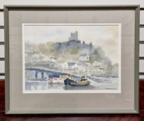 Una Willstead Watercolour drawing 'River Scene', signed lower right, together with a quantity of