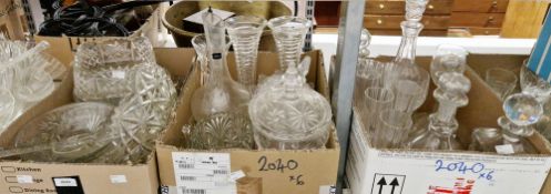 Six boxes of cut glass and drinkwares to include a Royal Worcester carafe, Royal Worcester wine