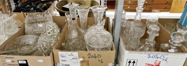 Six boxes of cut glass and drinkwares to include a Royal Worcester carafe, Royal Worcester wine