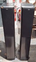 Pair of Danish Jamo S606 floor standing speakers in black, 111cm high (2)