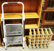 Two-step mini stepladder with handrails and a 25 bottle wine rack (2)