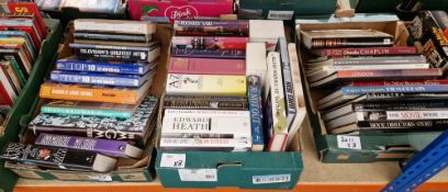 Quantity of biographies to include Edward Heath, Ann-Margret, Frank Sinatra, Charlie Chaplin and