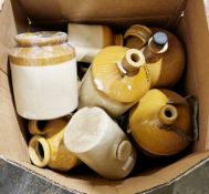 Quantity of vintage stoneware flagons Condition Report Flagons: Watson Bros. - 32cm high, no obvious