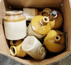 Quantity of vintage stoneware flagons Condition Report Flagons: Watson Bros. - 32cm high, no obvious