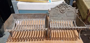 Two vintage cast iron fire grates (2).