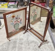 Mahogany dressing table mirror with rectangular plate, having reeded and shaped frame, reeded