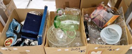 Five boxes of assorted china and glass to include a Royal Doulton 