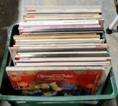 Box of interesting classical vinyl LPs including Prokofiev, Romeo and Juliet, Andre Previn box