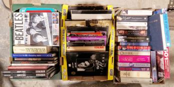 Quantity of books relating to Elvis Presley, The Beatles, pop memorabilia, acting to include