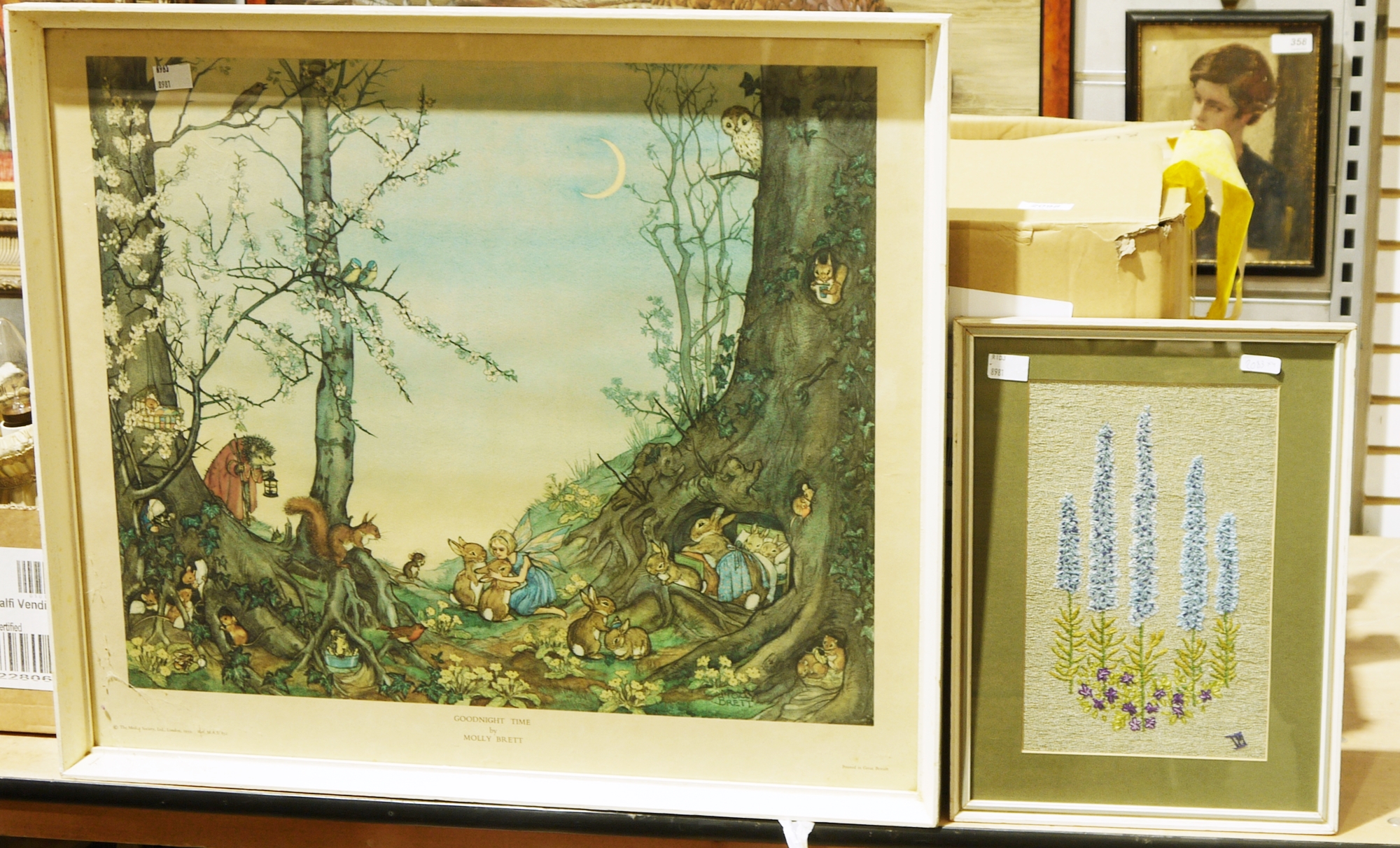Framed WWI colour print with over painting and glitter decoration, in mahogany frame, a Margaret - Image 3 of 3