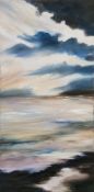 Marilyn Brason (contemporary) Oil on canvas Seascape, signed lower right, framed, 60cm x 29.5cm