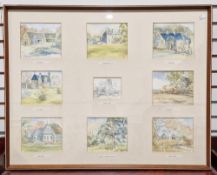 Quantity of watercolour drawings and prints, mainly landscapes, various artists (10)
