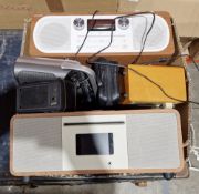 Roberts revival petite bluetooth digital radio, a pure bluetooth CD player and other items (1 box).