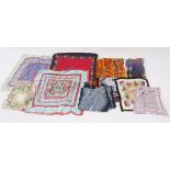 Large quantity of vintage scarves and handkerchiefs to include 1930's, 20's and later (1 bag)