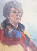 Ann Heath (21st Century) Oil on canvas Portrait of a lady, signed and dated 1997 lower right, 42cm x